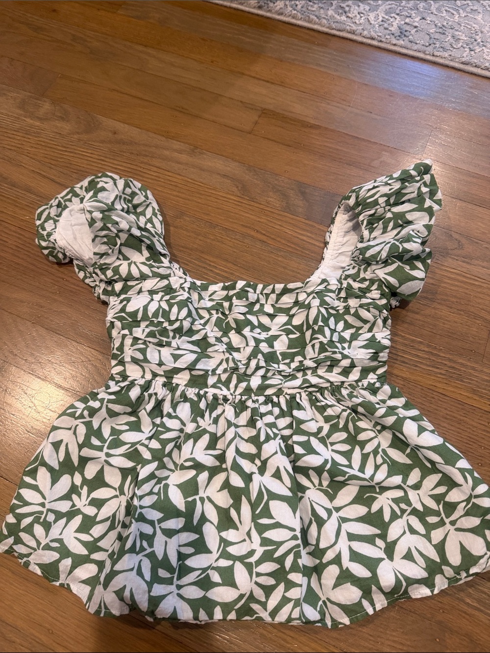 Abercrombie & Fitch Green and White Leaf-Print Girls' Dress